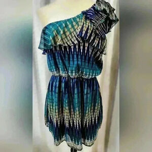 Eyelash Couture One Shoulder mini dress Large